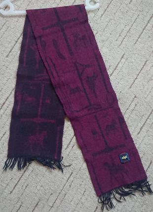 Теплый двусторонний шарф alpi из шерсти, 1,3мх20см, мужской/ унисекс