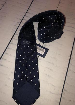 Краватка charles tyrwhitt 100 % шовк в синій горошок3 фото