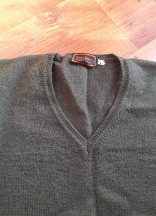 Свитер, реглан, пуловер бренда yves saint laurent, винтаж, шерсть. цвет _ хаки3 фото