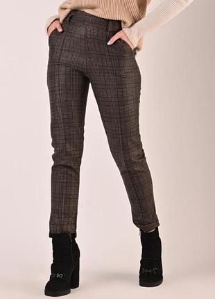 Брюки тёплые женские zara , брюки клеш, брюки в клеточку шерсть