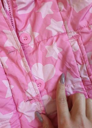 Брендовая, розовая, теплая куртка для девочки7 фото