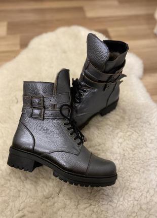 Зимние кожаные ботинки турция