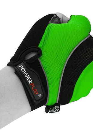Велоперчатки powerplay 5037 черно-зеленые m