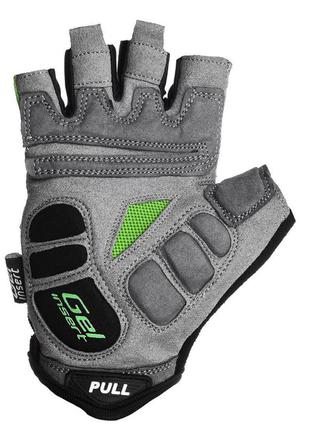 Велоперчатки powerplay 5037 черно-зеленые m