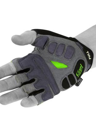 Велоперчатки powerplay 5037 черно-зеленые m