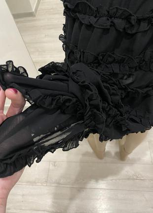 Les petites /чорне плаття з рюшами/спідниця міні дизайнерського фасону8 фото