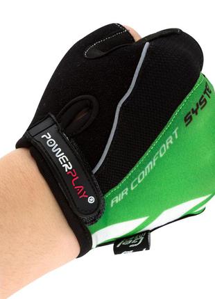 Велоперчатки powerplay 5024 b черно-зеленые s5 фото