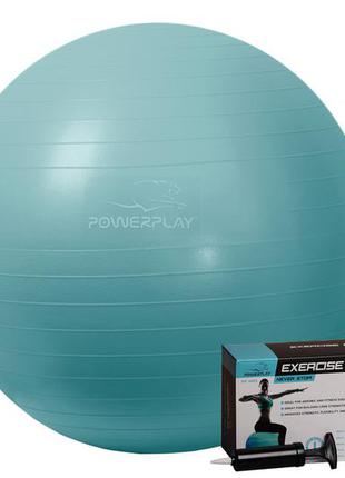 М'яч для фітнесу powerplay 4001 75см зелений + насос1 фото