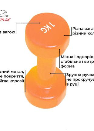 Гантель powerplay 4125 виниловая 1 кг2 фото