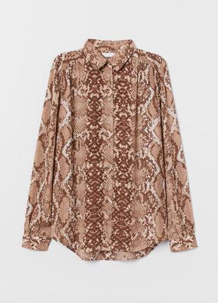 Блузка блуза змеиный принт рептилия зміїний принт h&m