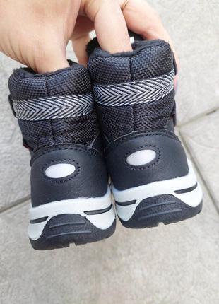 Зимние ботинки дутики на липучках8 фото