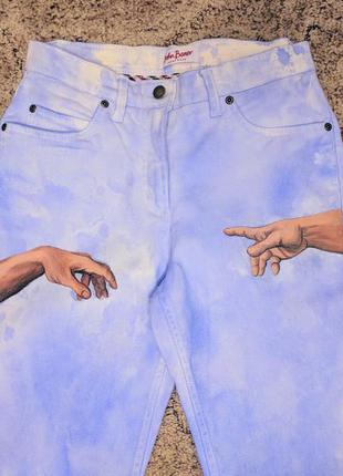 Крутые джинсы клеш с ручной росписью тай дай