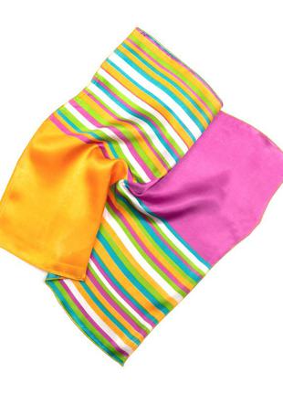 Разноцветный стильный женский платок шейный из искусственного шелка и полиэстера с принтом