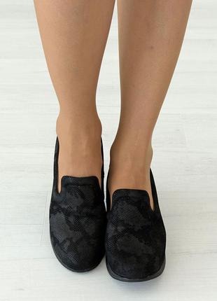 Замшеві балетки чорні туфлі жіночі woman's heel на низькому ходу2 фото