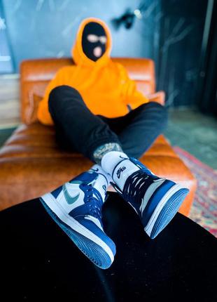 Кросівки nike air jordan 1 retro Phat "midnight navy"3 фото