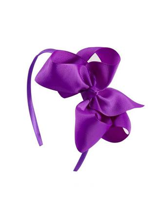 Обруч для волос с фиолетовым бантом из репсовой ленты