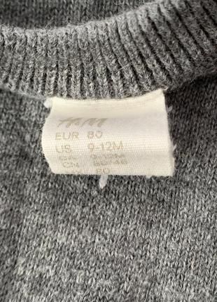 Новогодний свитер h&m 9-12 месяцев