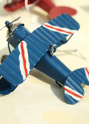 Ретро залізний літак реміснича вінтаж модель літака метал біплан літак моделі літака прикраса енір синій 37% знижка ￼ ￼ ￼