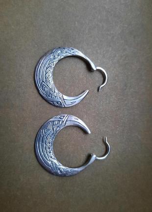 Дизайнерские серебрянные двусторонние серьги вороны