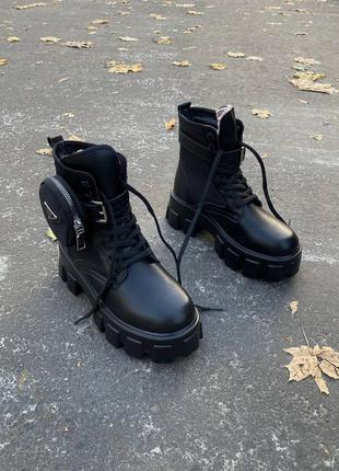 Черевики boots black fur ботинки4 фото