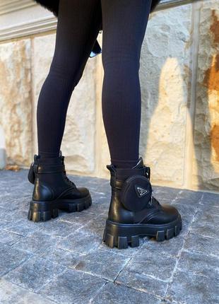 Черевики boots black fur ботинки10 фото