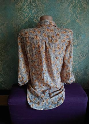 Красивая женская блуза блузка рубашка в цветы батник р.s/m2 фото