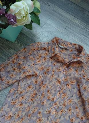 Красивая женская блуза блузка рубашка в цветы батник р.s/m3 фото