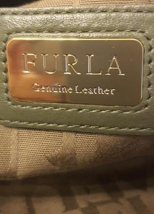 Furla, сумка, шкіра,зелений колір7 фото