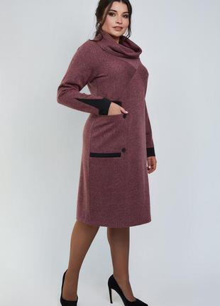 Платье женское теплое с хомутом размеры: 50-603 фото