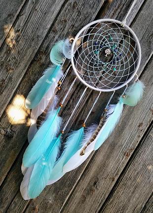Білий бірюзовий ловець снів
