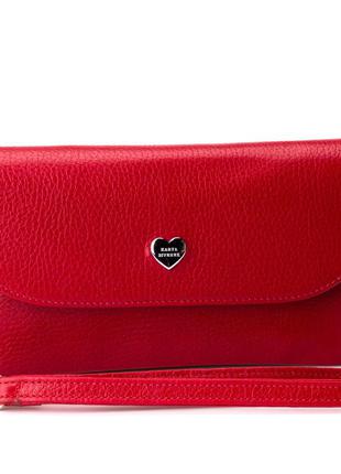 Женский кошелек-клатч кожаный красный karya 1121-461 фото