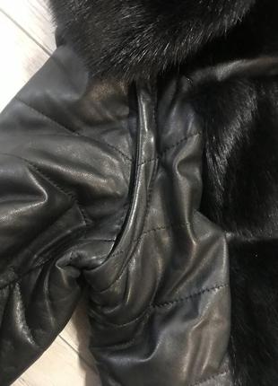 Зимняя куртка (безрукавка) трансформер кожа натуральная, норка р.l (46-48)6 фото