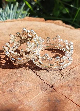Серебряное кольцо корона
