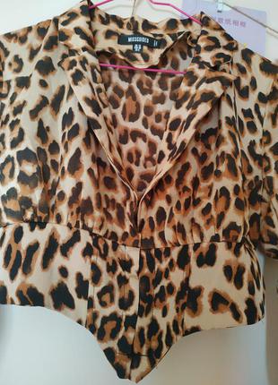 Леопардовая блуза кроп топ от missguided4 фото
