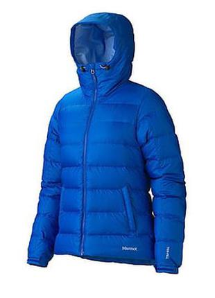 Тепла жіноча куртка marmot wm's guides down hoody  ❄ пуховик з капюшоном 🔵 хіт продажів