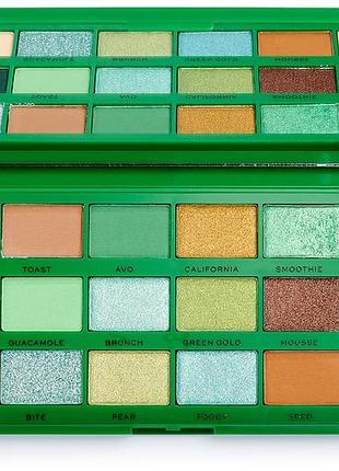 Палетка теней i heart revolution tasty palette avocado