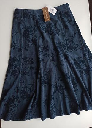 Красивая качественная вельветовая юбка клиньями 100% хлопок