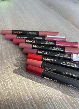 Помада-карандаш unice la femme matte jumbo lipstick 601, 602