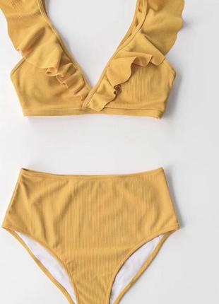 Купальник с высокой посадкой в подарок обруч чалма