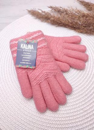 Супер тёплые детские двойные перчатки для девочек6 фото