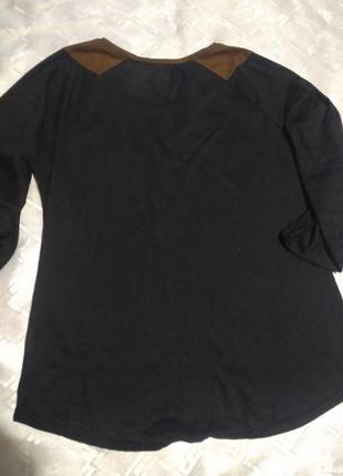 Блуза свободная, черная, трикотаж2 фото