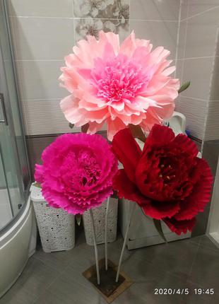 Ростовые цветы из гофрированной бумаги