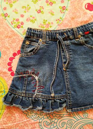 Джинсовая юбка для девочки 3-4 года2 фото