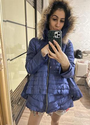 Пальто з натуральним хутром3 фото