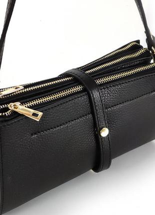Жіноча стильна сумочка італійська шкіра 3 відділення ручка ремінець на плече1 фото