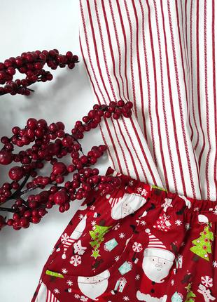 Новогодние пижамы с шортами красного цвета2 фото