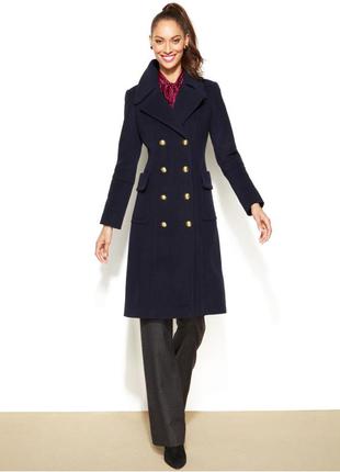 Anne klein  силуэтное шерстяное кашемировое пальто s -размер