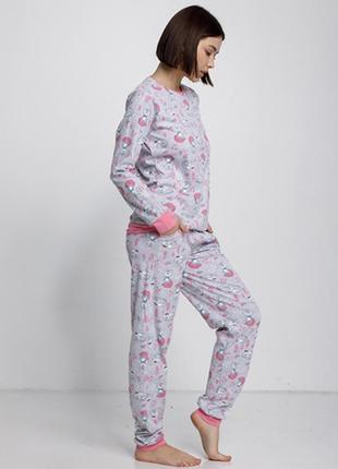 Пижама женская с штанами лисички 90533 фото