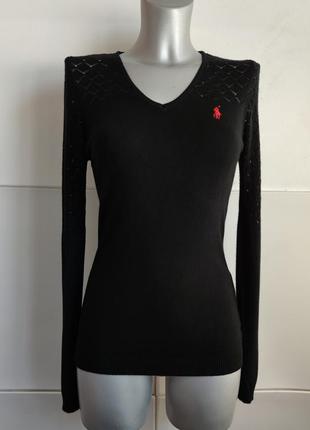 Стильний светр ralph lauren чорного кольору з ажурним візерунком
