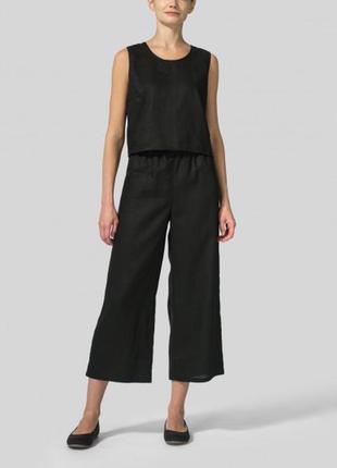 Кюллоты чёрные h&m брюки широкие высокая посадка